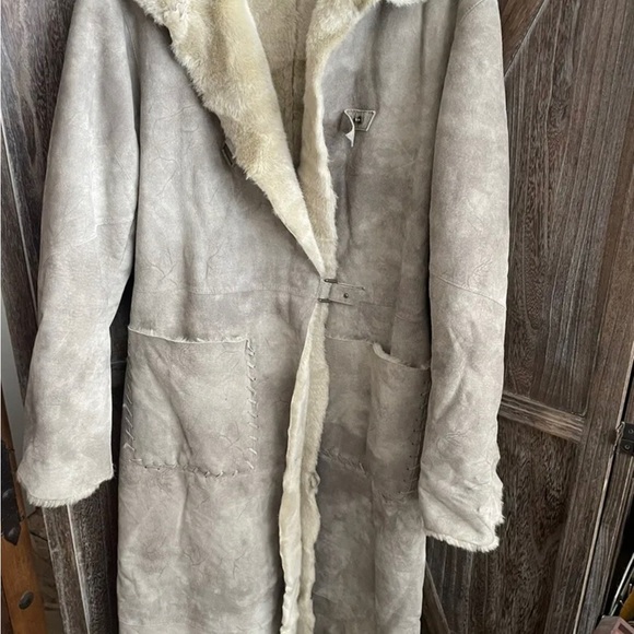 VTG ~RARE~ Newport News Genuine Leather Suede Coat Designer Lace Stitched XL NEW - Picture 2 of 8